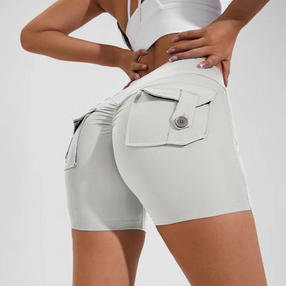 High Waist Hip Lifting Shorts With Pockets - MBKLuxe