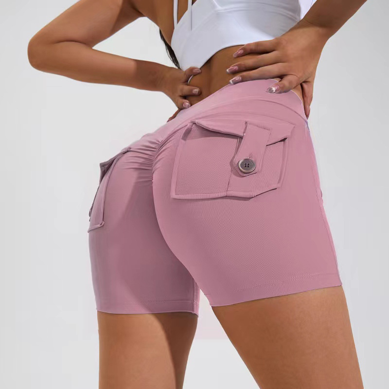 High Waist Hip Lifting Shorts With Pockets - MBKLuxe